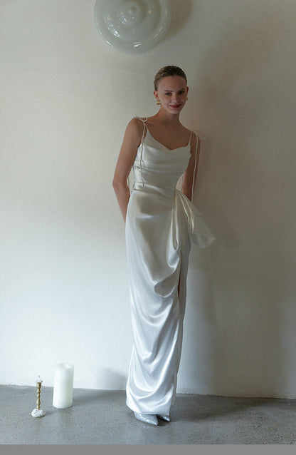 GOUDIN light luxury suspender evening dress-REX.
