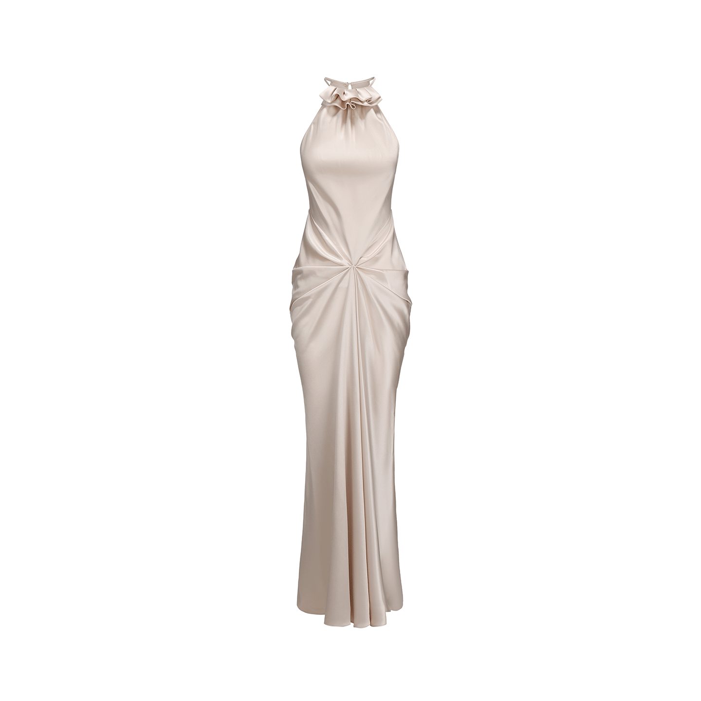 ATELIER MISS LU Vertical Draped Acetate Blend Dress Long Skirt - CHEEKS