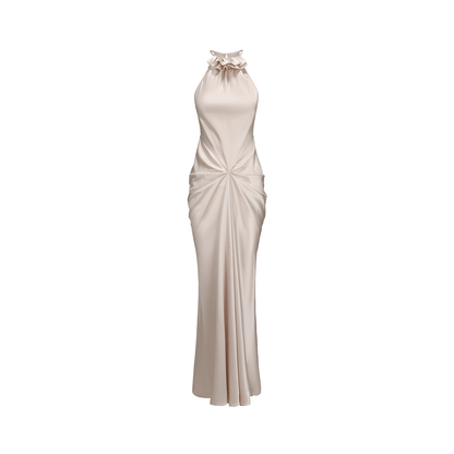 ATELIER MISS LU Vertical Draped Acetate Blend Dress Long Skirt - CHEEKS