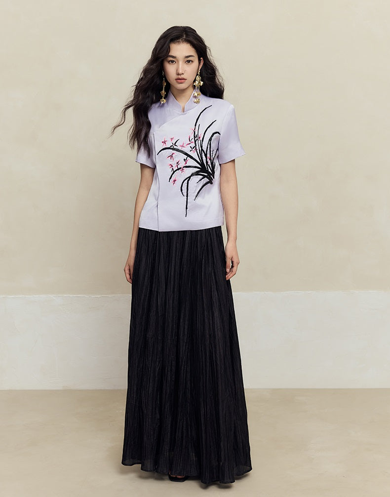 HECO Handmade Bead T-shirt Top Skirt Set - sins.