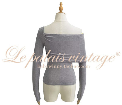 le Palais Vintage 3 off-the-shoulder Off-the-shoulder Asymmetrical Pleated Top-GEAR