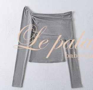 le Palais Vintage 3 off-the-shoulder Off-the-shoulder Asymmetrical Pleated Top-GEAR