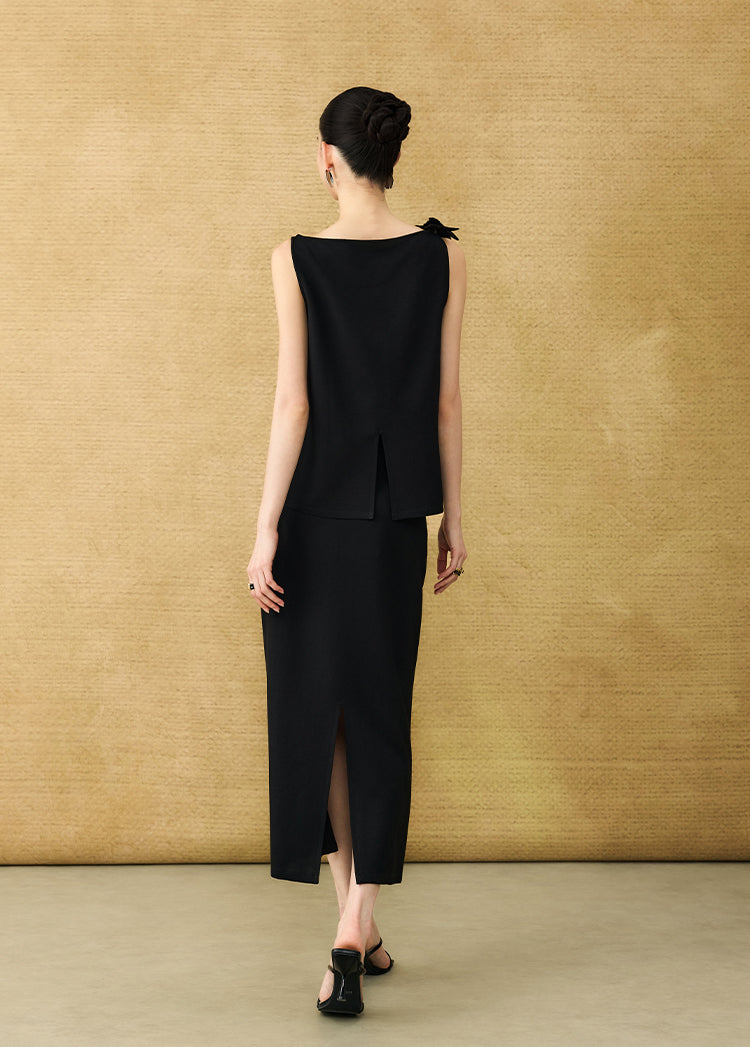 HECO  Chinese style pin small flower linen top breathable elegant vest - POWER.