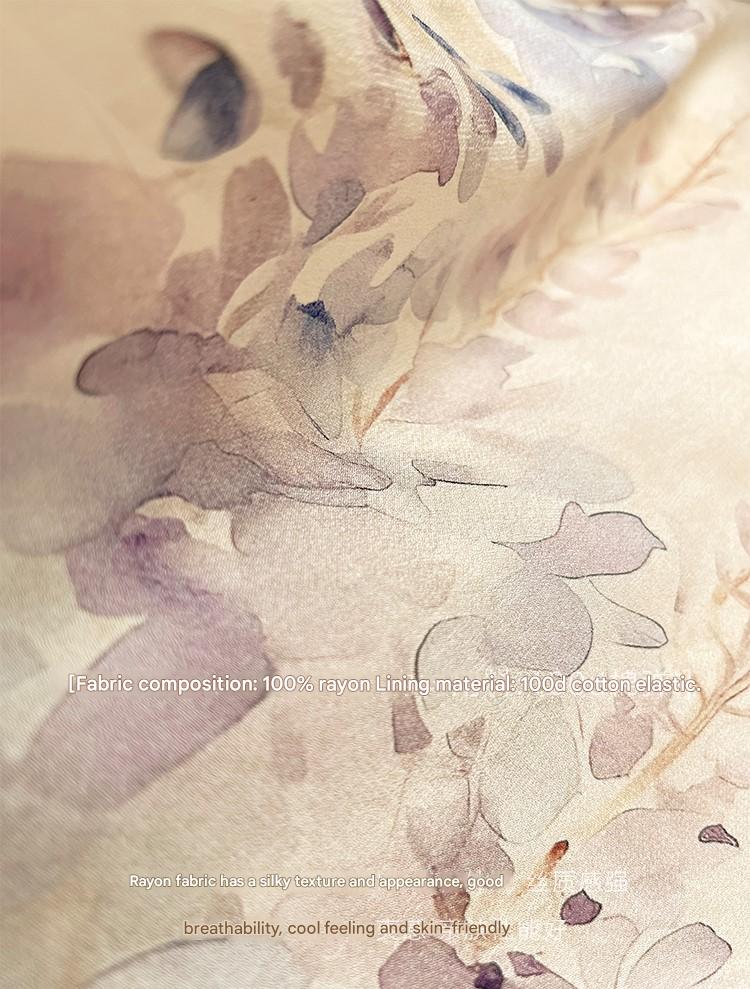 LE VENT&TES AILES floral print silk resort summer vacation maxi dress-GWEN