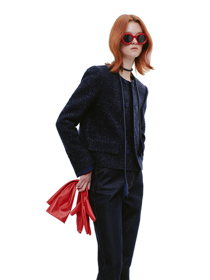 YES BY YESIR sheep wool calla lily Monroe jacket - TATE.