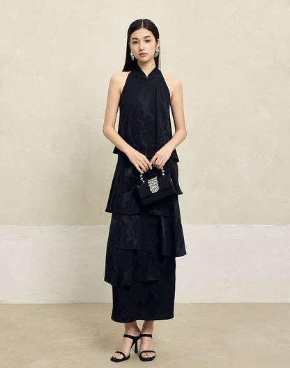 HECO acetate layers sleeveless halterneck dress Women - PRAISES.