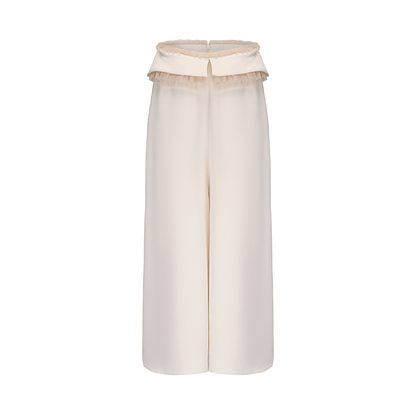 ATELIER MISS LU Authentic Waist Tulle Paneled Wide Leg Pants - KARINA