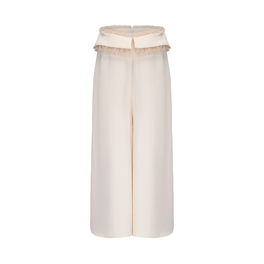 ATELIER MISS LU Authentic Waist Tulle Paneled Wide Leg Pants - KARINA