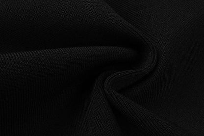 DOLLY High End Black Retro Style V-Neck Sleeveless Diamond Chain Long Dress-GENEVIEVE