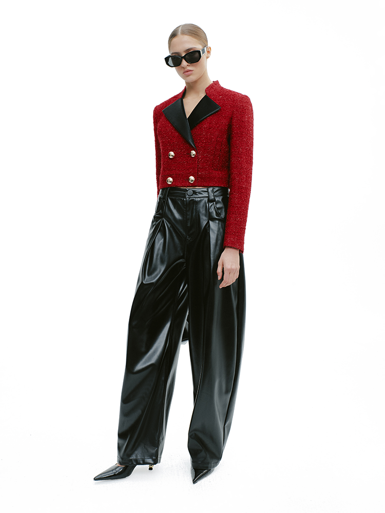 YES BY YESIR Sheep Wool Short Red Jacket - ATTENT.