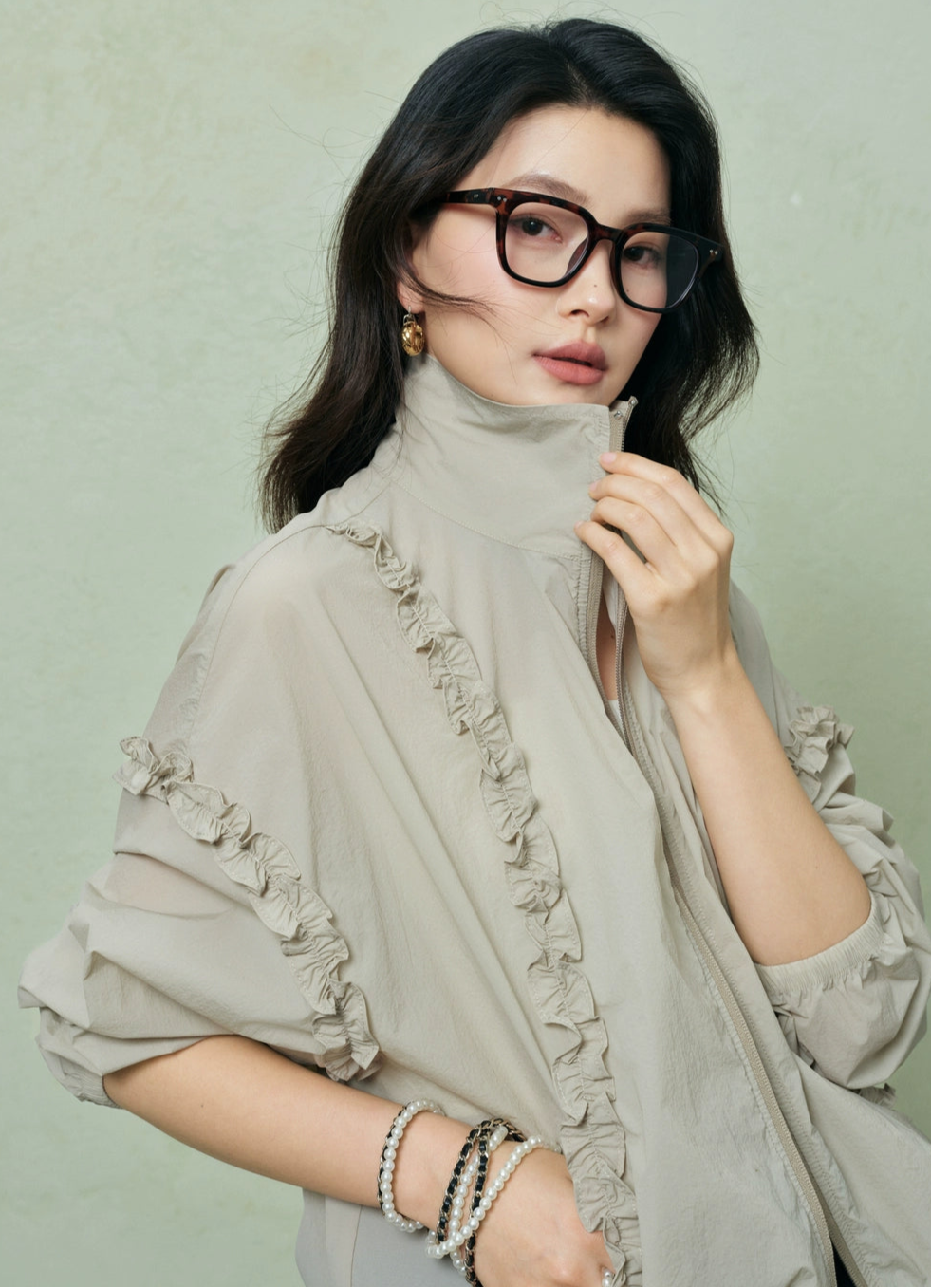 SUSHE Trim Drawstring Jacket-CARA