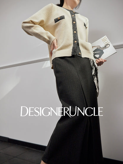 DGU "Muya" gray sweater cardigan new loose slimming high-end outer top - TARA.