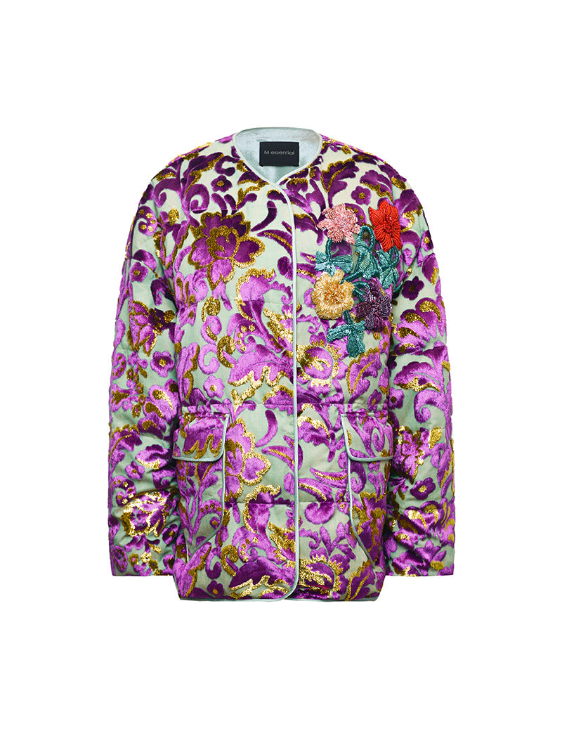 M essential Mackay designer Barcelona colourful iron-embroidered jacket dress set- four.
