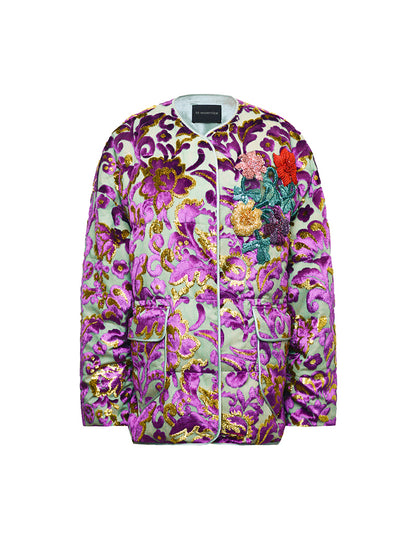 M essential Mackay designer Barcelona colourful iron-embroidered jacket dress set- four.