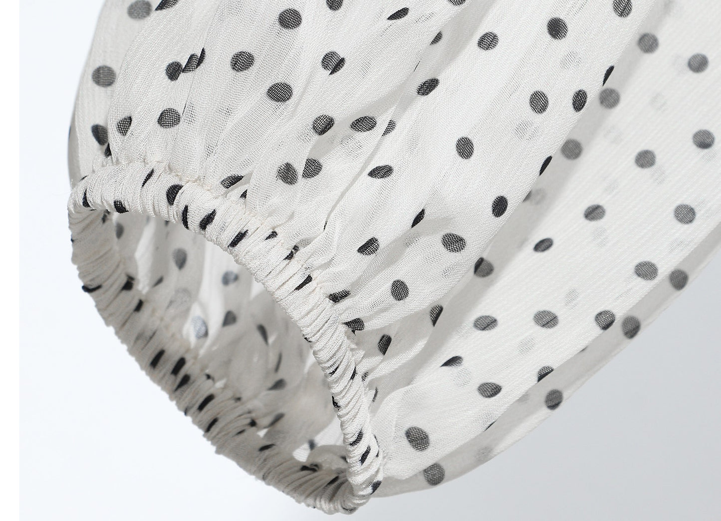 WANGXO Chiffon Blouse with Custom Velvet Polka Dot Print - MAEVE.