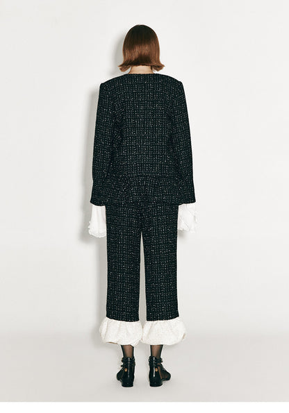 ATELIER MISS LU Fall/Winter Sequin Bud Hem Straight-leg Pants - HEAVEN