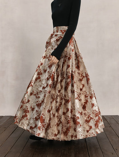 HECO Red Horse Face High Waisted Long Hanfu Skirt - offer.