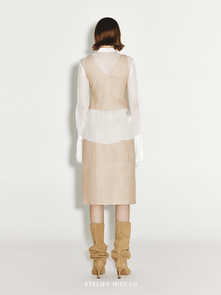 ATELIER MISS LU French wool corduroy waisted vest - STEVE.