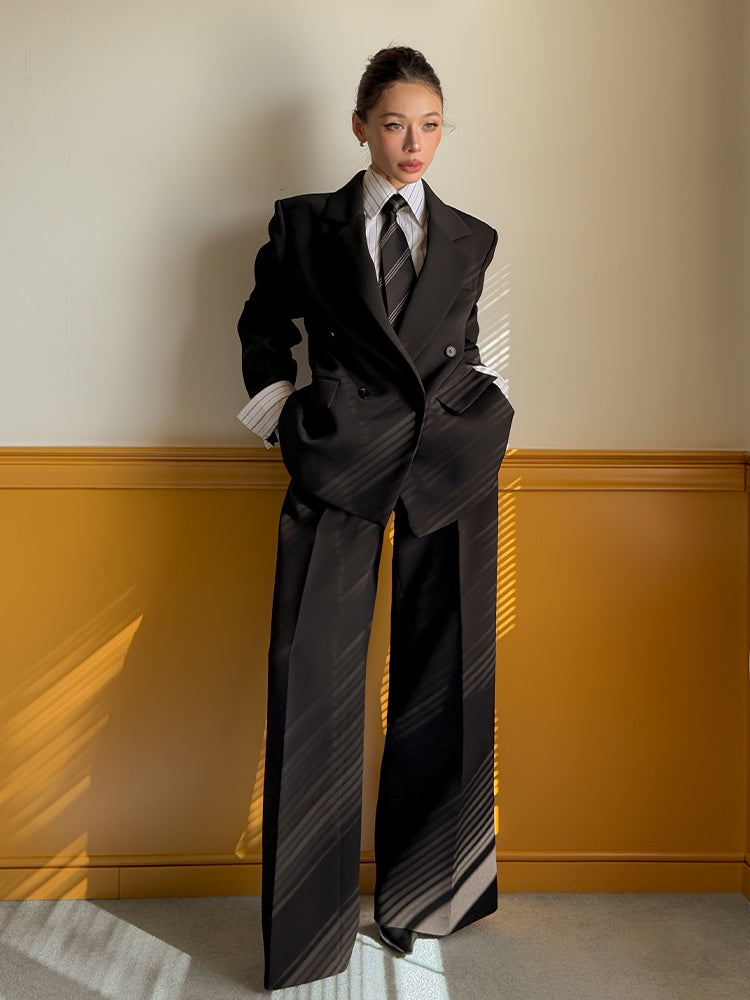 Le Palais Vintage  slim wide-leg high-waisted trousers-EMA