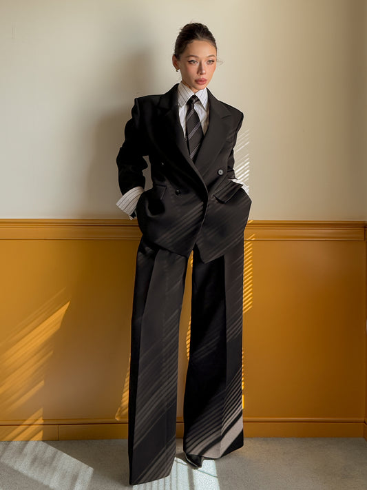 Le Palais Vintage  slim wide-leg high-waisted trousers-EMA