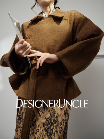 DGU|「 Twilight" gray woolen jacket new high-end temperament versatile slimming top - Louisa.