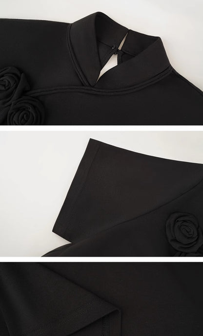 HECO Chinese Handmade Rose Tassel Short Sleeve T-Shirt  - GRADE.