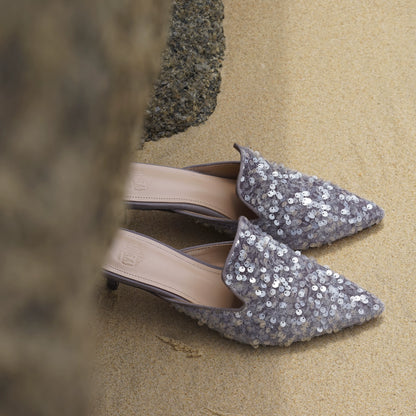 B-FEI pointed toe half slipper-RENG.