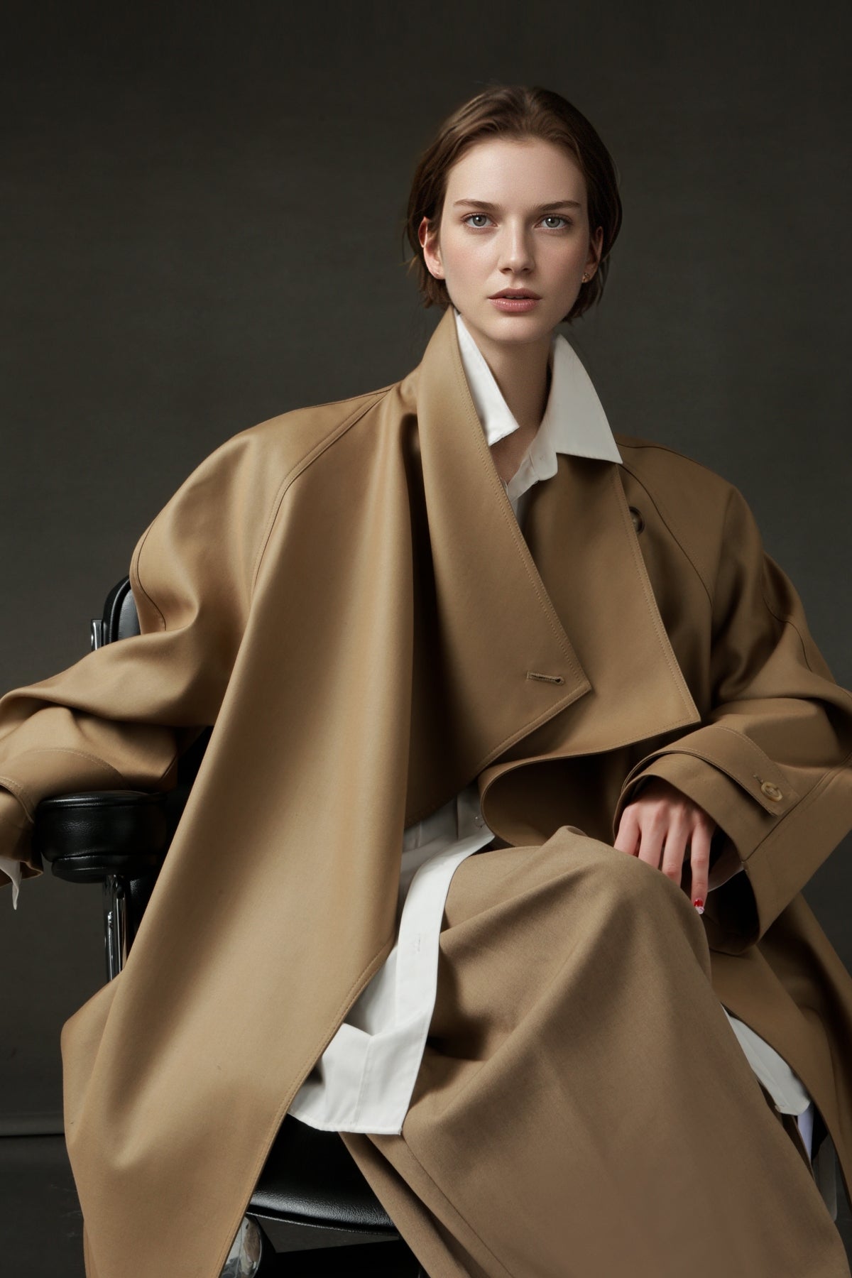 PIAOIN Silhouette design short windbreaker women's luxury jacket commuter-JEAN