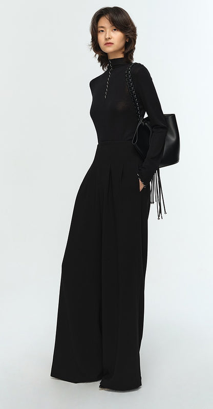 COMME MOI Lu Yan designer's new studded bead long-sleeved wool knitted sweater- REX.