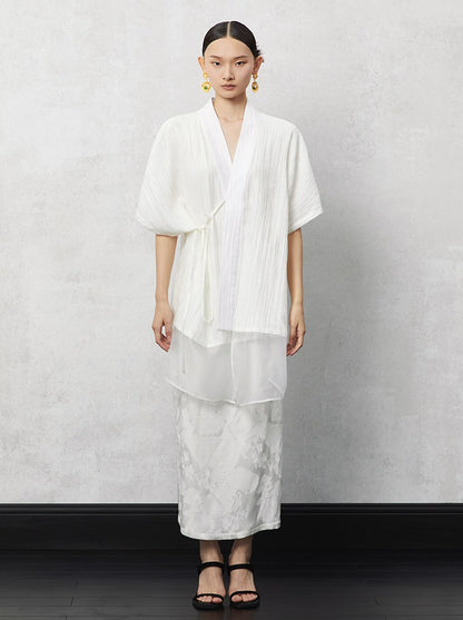 HECO Pleated Feminine Slit Long Skirt Summer - cors.