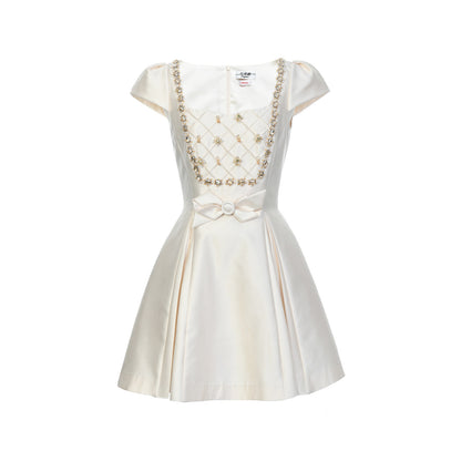 FAME beaded A-line pleated short dress- CHRISTOPHER