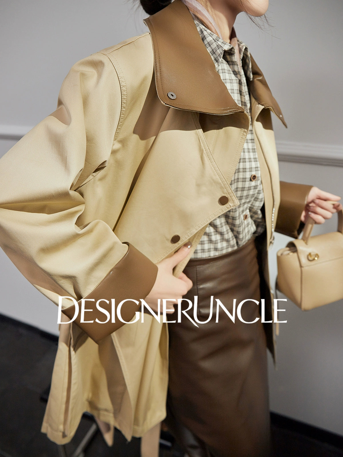 DGU "Oak" Korean trench mid-length loose British style high-end jacket - David.