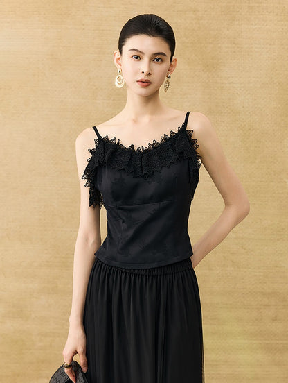 HECO Chinese High-end Acetate Lace Splicing Camisole - ZEPH.