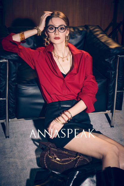 ANNASPEAK wool minimalist side zipper A-skirt-NIRA.