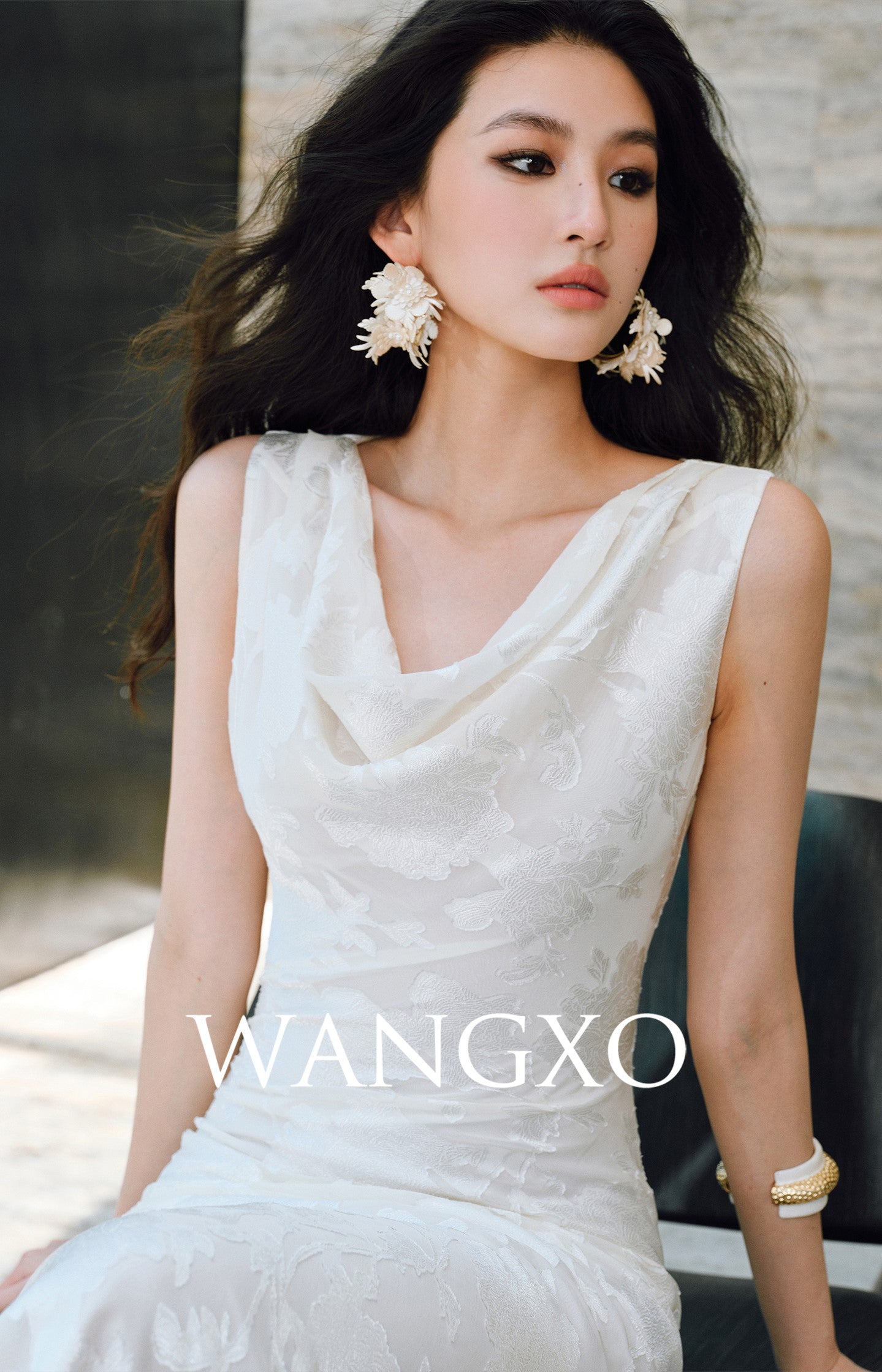 WANGXO |Swing Collar Long Fishtail Dress -CASSIANA.
