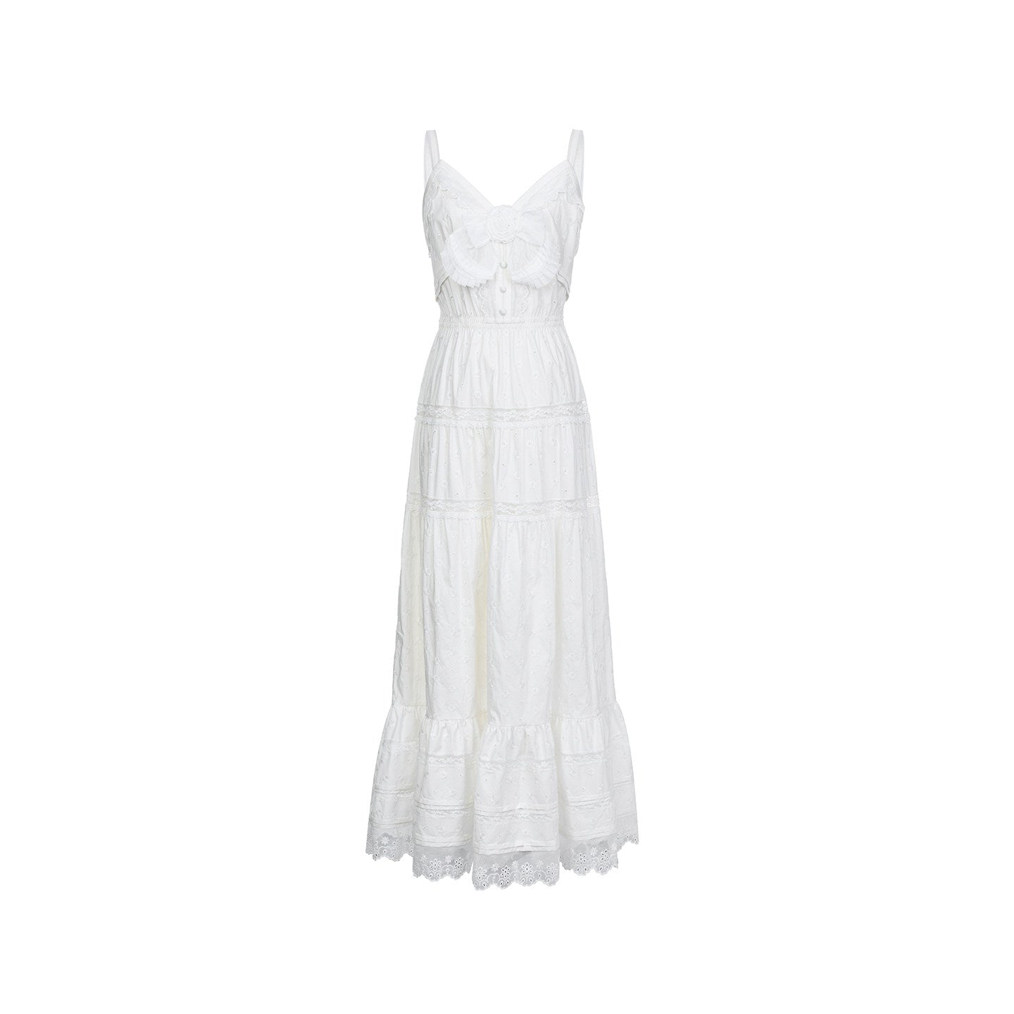 FAME Madeira Embroidered Camisole Maxi Sleeveless Dress - BRYNN.