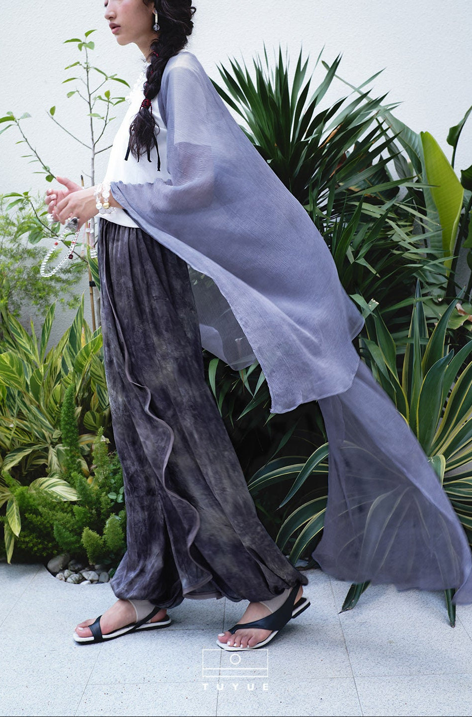 TUYUE Botanical Dyeing Loose elastic waist tunic skirt bloomers- CARTER.