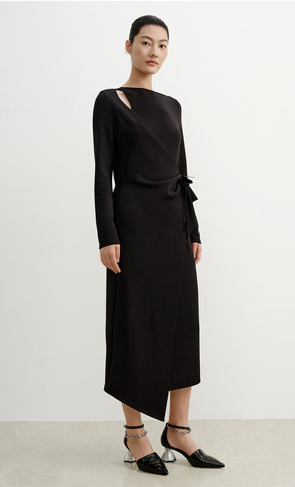 COMME MOI Lu Yan designer new women's fake two-piece irregular dress - HAPPY.