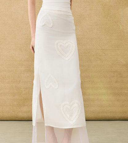 HECO Chinese high-end summer temperament love embroidered skirt - PHYSIC.