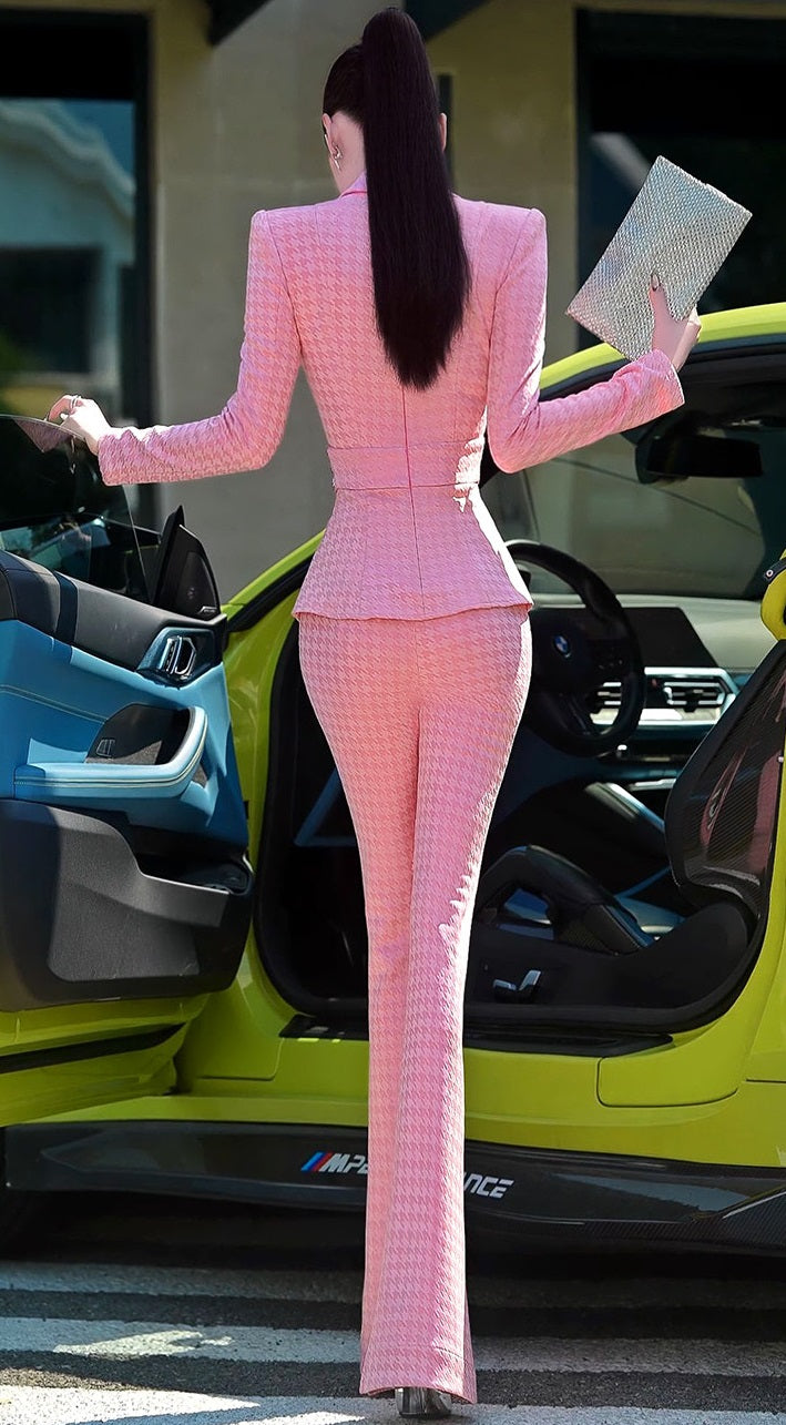 VJE Waist Suit Collar Top Micro Flared Pants Age-Reducing Suit - YOLA.