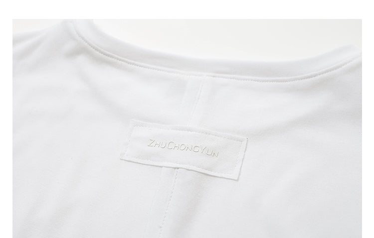 ZHUCHONGYUN white loose crew neck long-sleeved modal top-NATIE.