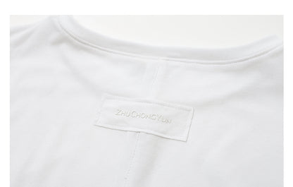 ZHUCHONGYUN white loose crew neck long-sleeved modal top-NATIE.