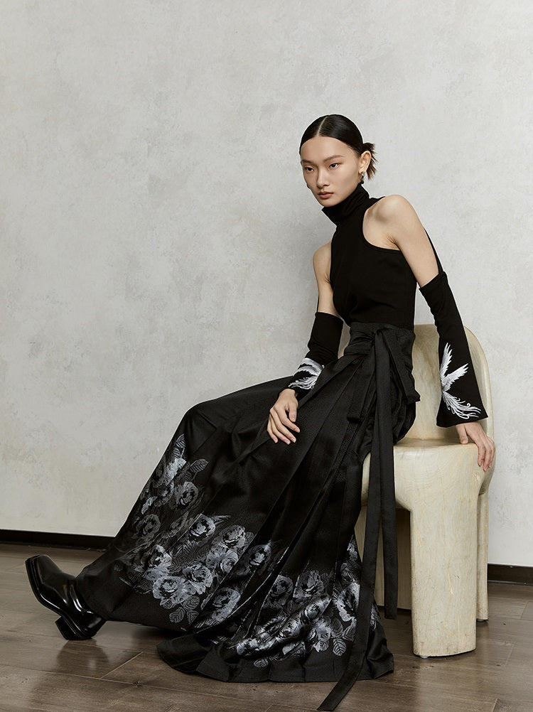 HECO Summer High Waist  Pleated Woven Gold Horse Face Skirt Woman - vaca.