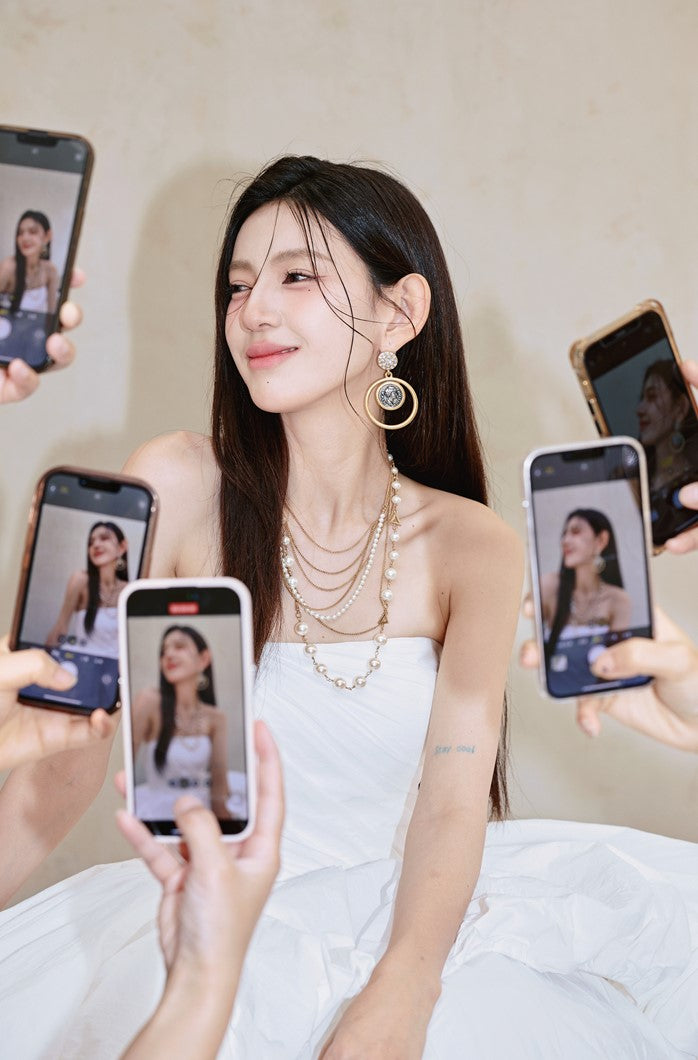 DOLLY Elegant White Tube Top Long Puffy High Waist Wedding Dress-GRACE  (V)