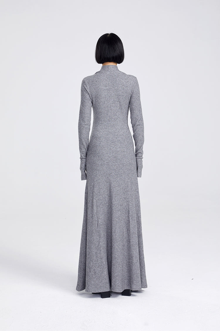 TINYIN slim swing maxi knit dress with cut-out stitching -KOKO