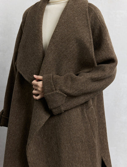 HECO Winter Thickened Warm Lapel Double-sided Woolen Long Wool Coat - loyal.
