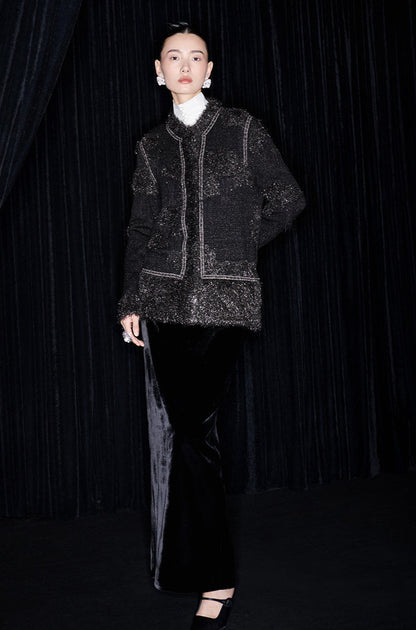 M essential Mackay designer Yingyun knitted copper-beaded woollen cardigan - zain.