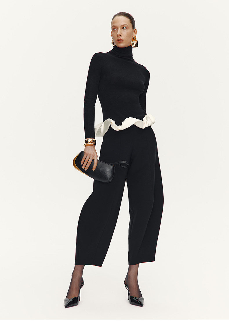 ATELIER MISS LU  Hem clouds surround turtleneck knit top - OLIVIA.