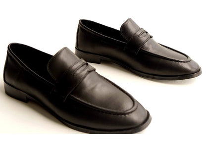 B-FEI classic black leather round-toe shoes-TENNY.