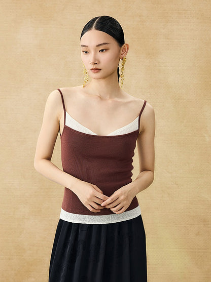 HECO Chinese Lace Edge Camisole Breathable Tencel Versatile Top - REACH.